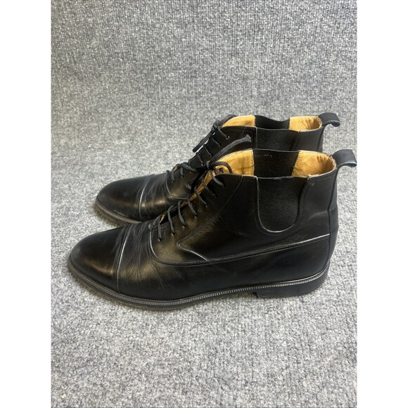 MEZLAN Spain Men’s 10.5 Black Leather Lace Up Chelsea Boots Cap Toe - Picture 4 of 9